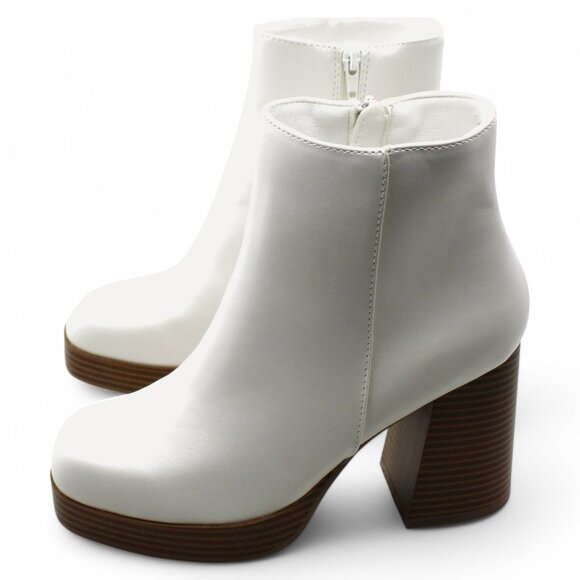 Sugar Womens Faux Leather Embossed Ankle Boots - Picture 6 of 8